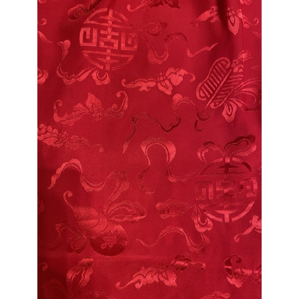 ⁠ASILK 100% Silk Pajamas Set Women M Red Jacquard Brocade Loungewear NWT - Picture 5 of 11